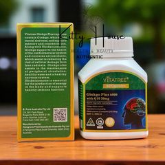 [Nhập khẩu chính ngạch] Viên uống bổ não Vitatree Ginkgo Plus 6000 with Q10 50mg hộp 60 viên 296324