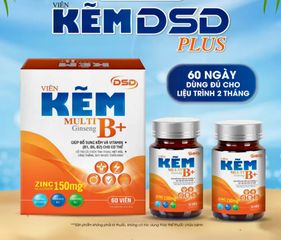 Kẽm DSD Multi B+ Gingseng Hộp 60 Viên - Bổ Sung Vitamin và Khoáng Chất Hỗ Trợ Sức Khỏe Nam Giới, Duy Trì Tóc Móng Da Khỏe