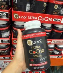 Viên uống bổ tim mạch Qunol Ultra CoQ10 100mg - Hỗ trợ sức khỏe tim mạch, 180 viên, hàng nhập Mỹ