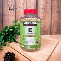 Viên uống Vitamin E Kirkland 400IU 500 viên - Hỗ trợ làm đẹp da, giảm sẹo, ngăn lão hóa da, 100% thiên nhiên