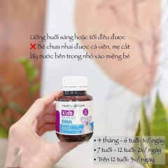 Viên uống bổ sung DHA Healthy Care cho trẻ từ 4 tháng tuổi - Hỗ trợ phát triển trí não và thị lực - 60 viên dễ uống