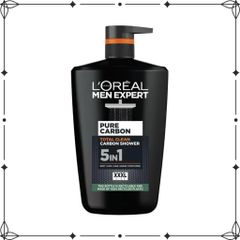 Sữa Tắm 5 Trong 1 L'Oréal Paris Men Expert Pure Carbon 1000ml - Dưỡng Da, Gội Đầu, Rửa Mặt Kháng Oxy Hóa, Hương Nam Tính Quyến Rũ