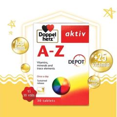 Viên uống vitamin tổng hợp Doppelherz AZ Depot - Hỗ trợ sức khỏe, giảm mệt mỏi, nhập khẩu Đức, 30 viên