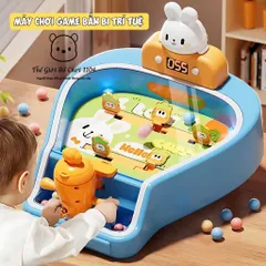 Đồ Chơi Máy Bắn Bi Mini Pinball Hình Thỏ Có Đèn Nhạc & Màn Hình Tính Điểm - Giải Trí Phát Triển Kỹ Năng Phản Xạ Cho Bé