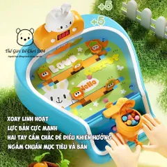 Đồ Chơi Máy Bắn Bi Mini Pinball Hình Thỏ Có Đèn Nhạc & Màn Hình Tính Điểm - Giải Trí Phát Triển Kỹ Năng Phản Xạ Cho Bé