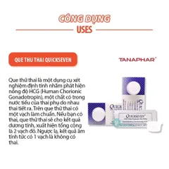 Que Thử Thai Quickseven TANAPHAR - Test Thai Nhanh Chính Xác, Phát Hiện Sớm Trong 7-10 Ngày, Hộp 1 Que Dùng Một Lần