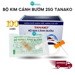 Hộp 100 Kim Cánh Bướm Tanako 25G - Thiết Bị Y Tế Tiệt Trùng, Không Đau, Dùng Cho Người Lớn và Trẻ Em