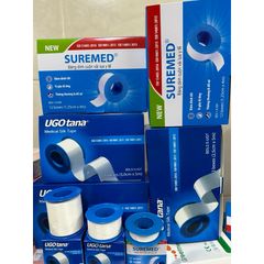 Hộp 12 Cuộn Băng Keo Dính Vải Lụa Y Tế UGOTANA - Băng Dính Silk Tape Chất Lượng Cao, An Toàn Cho Da