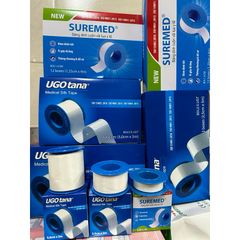 Hộp 12 Cuộn Băng Keo Dính Vải Lụa Y Tế UGOTANA - Băng Dính Silk Tape Chất Lượng Cao, An Toàn Cho Da