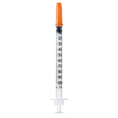 Bơm tiêm Insulin BBraun Omnican 1Ml/100IU Đầu Cam - Kim Chích Tiểu Đường Cao Cấp Cho Người Bệnh, Sử Dụng Y Tế, Không Đau
