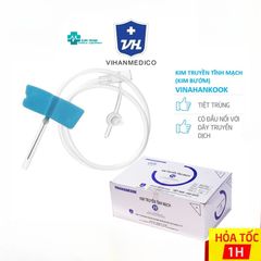 Hộp 50 Kim Truyền Tĩnh Mạch Cánh Bướm Vinahankook - Kim Chích 23G/25G Vô Trùng, Tiệt Trùng Khí EO, An Toàn Sức Khỏe