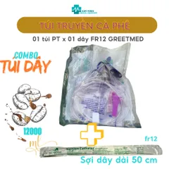 Túi Truyền Cà Phê Thải Độc Đại Tràng PT 1200ml - Dụng Cụ Phương Pháp Gerson Enema Súc Ruột Chất Lượng Cao