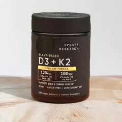 Viên uống bổ sung Vitamin D3 + K2 SR Sport Research 160 viên - Hỗ trợ sức khỏe xương, miễn dịch và tim mạch