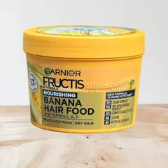Kem ủ tóc, mặt nạ tóc Garnier Fructis Hair Food Nourishing Banana Hair Food witj vitamin C, E, F 390ml