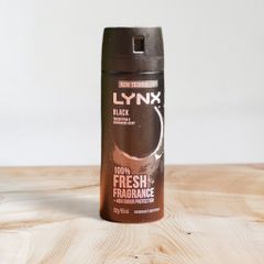 Xịt khủ mùi, xịt body cho nam Lynx Black Frozen Pear & Cedarwood Scent 100% Fresh 165ml