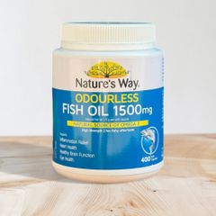 Viên uống bổ sung dầu cá Fish oil 1500mg Odourless Nature’s way 400 viên