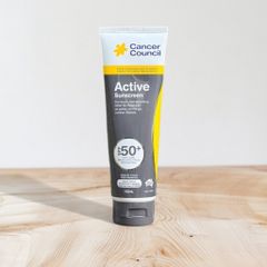 Tuýp kem chống nắng Cancer Council Active Sunscreen SPF 50+ 110ml