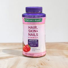 Kẹo Dẻo Hỗ Trợ Mọc Tóc Hair Skin Nails Nature's Bounty 6000mcg - Ngăn Rụng Tóc, Chăm Sóc Tóc và Móng 230 Viên