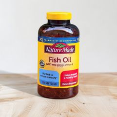 Dầu cá Fish Oil 1200mg Omega 3 300 viên Nature Made - Vitamin tổng hợp cao cấp, hỗ trợ sức khỏe tim mạch và não bộ