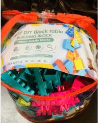 Túi xếp hình nhiều màu sắc mã 1477 Diy block table - Bộ đồ chơi giáo dục cho trẻ em với nhiều khối vuông nhỏ linh hoạt và sáng tạo