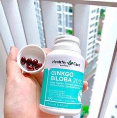 Viên bổ não Ginkgo Biloba Healthy Care Úc 110 viên - Hỗ trợ trí nhớ và tăng cường sức khỏe não bộ