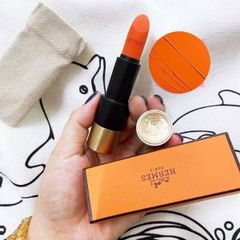 Son Hermes 33 Rouge A Levres Mat Matte Lipstick #Orange Boite - Son Môi Nền Cao Cấp, Màu Cam Rực Rỡ, Thiết Kế Sang Trọng