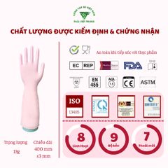 Găng Tay Cao Su Nitrile A1 Màu Hồng 16 Inch - 10 Đôi Túi Zip An Toàn Chống Dị Ứng Phù Hợp Vệ Sinh và Làm Bếp