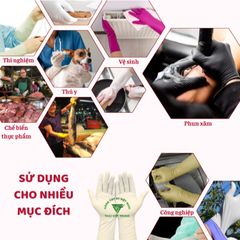 Găng Tay Cao Su Nitrile A1 Màu Hồng 16 Inch - 10 Đôi Túi Zip An Toàn Chống Dị Ứng Phù Hợp Vệ Sinh và Làm Bếp