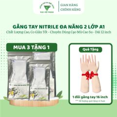 Combo Găng Tay Cao Su Nitrile Đa Năng 2 Lớp A1 - 3 Bịch Mua 3 Tặng 1 - An Toàn, Chống Thấm, Bền Bỉ, Phù Hợp Nhiều Cách Dùng