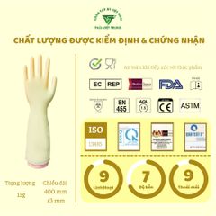 Găng Tay Cao Su Latex A1 Màu Vàng 16 Inch - Túi Zip 10 Đôi, An Toàn Cho Da, Độ Bền Cao, Đặc Biệt Cho Vệ Sinh Nhà Cửa Và Làm Bếp