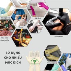 Găng Tay Cao Su Latex A1 Dài 9 Inch Đen - Túi Zip 50 Đôi Chuyên Dụng Cho Xăm Hình và Thẩm Mỹ, An Toàn và Bền Bỉ