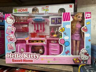 Bộ Đồ Chơi Nhập Vai Tủ Bếp 3 Ngăn Hello Kitty Có Đèn và Âm Thanh - Đồ Chơi Nấu Ăn Dành Cho Trẻ Em Thú Vị