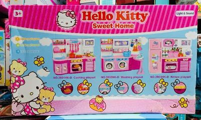 Bộ Đồ Chơi Nhập Vai Tủ Bếp 3 Ngăn Hello Kitty Có Đèn và Âm Thanh - Đồ Chơi Nấu Ăn Dành Cho Trẻ Em Thú Vị