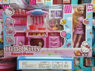 Bộ Đồ Chơi Nhập Vai Tủ Bếp 3 Ngăn Hello Kitty Có Đèn và Âm Thanh - Đồ Chơi Nấu Ăn Dành Cho Trẻ Em Thú Vị