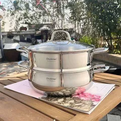 Nồi Xửng 2 Tầng Inox Chockmen 30cm - Đa Năng, Tiện Lợi, Hấp Rau Củ Healthy, Chất Liệu Cao Cấp, Dễ Vệ Sinh