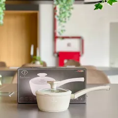Quánh Berlinger Haus FashionTV FTV-0057 16cm Kem - Nồi Chống Dính Cẩm Thạch Thời Trang, Có Nắp Kính, Tiện Lợi cho Bếp Từ và Gas