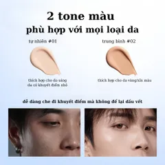 Kem che khuyết điểm nam giới BB Cream kem nền nam che mụn thâm sẹo hình xăm - Hudu Cosmetics