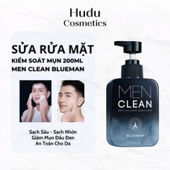 Sữa Rửa Mặt Nam Da Dầu Trắng Da Ngừa Mụn Dưỡng Da Thương Hiệu Blueman Men Clean Dạng Gel 200g
