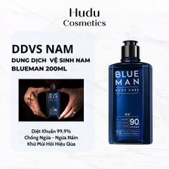 Dung Dịch Vệ Sinh Nam Giới Blueman Lành Tính Khử Mùi Ngắn Nấm Ngứa 200ml - Hudu Cosmetics