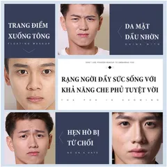 Phấn phủ trang điểm cho nam giới phấn lót kiểm soát dầu Blueman che khuyết điểm 10g nâng tone makeup