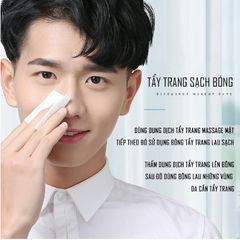 Hộp 80 Bông Tẩy Trang 3 Lớp Blueman - Bông Tẩy Trang Cho Nam Giúp Làm Sạch Da, Giảm Mụn - Hudu Cosmetics