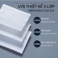 Hộp 80 Bông Tẩy Trang 3 Lớp Blueman - Bông Tẩy Trang Cho Nam Giúp Làm Sạch Da, Giảm Mụn - Hudu Cosmetics