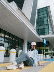 Quần Jean Ống Rộng Nữ Baggy Eo Cao Chất Liệu Cotton Bền Màu Wash Xám - Phong Cách Thời Trang Cực Chất
