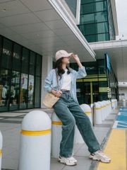 Quần Jean Ống Rộng Nữ Baggy Eo Cao Chất Liệu Cotton Bền Màu Wash Xám - Phong Cách Thời Trang Cực Chất