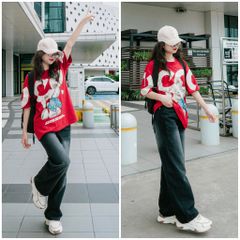 Quần Jean Ống Rộng Nữ DAVICHI DENIMX - Phom Suông Eo Cao, Chất Liệu Cotton Chống Phai, Nhiều Kích Cỡ S M L XL, Màu Đen Xám