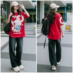 Quần Jean Ống Rộng Nữ DAVICHI DENIMX - Phom Suông Eo Cao, Chất Liệu Cotton Chống Phai, Nhiều Kích Cỡ S M L XL, Màu Đen Xám