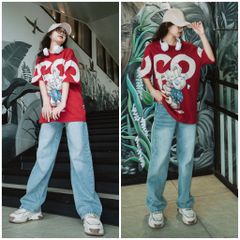Quần Jean Ống Rộng Nữ DAVICHI DENIMX - Phom Suông Eo Cao, Chất Liệu Cotton Chống Phai, Nhiều Kích Cỡ S M L XL, Màu Đen Xám