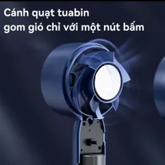 Quạt Cầm Tay Mini Không Cánh QT10 - Quạt Để Bàn Pin USB, Độ Ồn Thấp, Thiết Kế Dễ Thương và Tiện Lợi