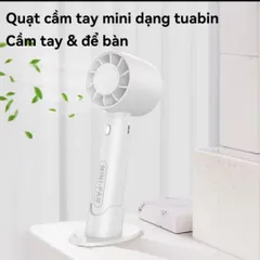 Quạt Cầm Tay Mini Không Cánh QT10 - Quạt Để Bàn Pin USB, Độ Ồn Thấp, Thiết Kế Dễ Thương và Tiện Lợi