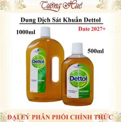 Dung Dịch Sát Khuẩn Dettol Đa Năng 500ml/1000ml - Diệt Khuẩn 99,9% An Toàn Cho Gia Đình, Khử Trùng Bề Mặt & Da